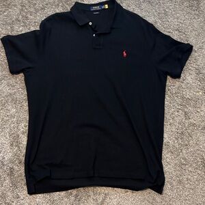 Polo by Ralph Lauren Men's Polo Shirt in Black with Red Logo